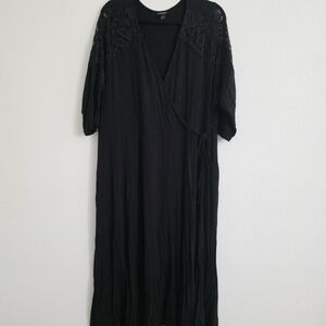 Torrid Black Lace Detail Long Sleeve Dress